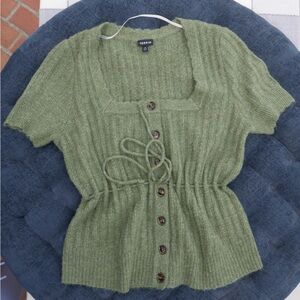 Torrid Green Ribbed Knit Cardigan